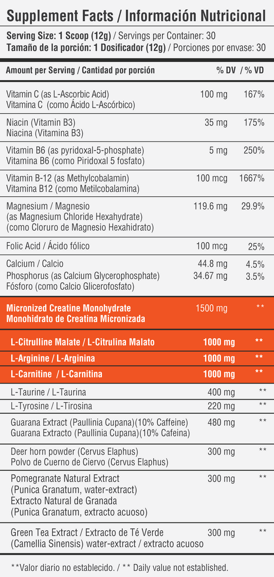 Nuclear Pre Entreno x 30 servicios
