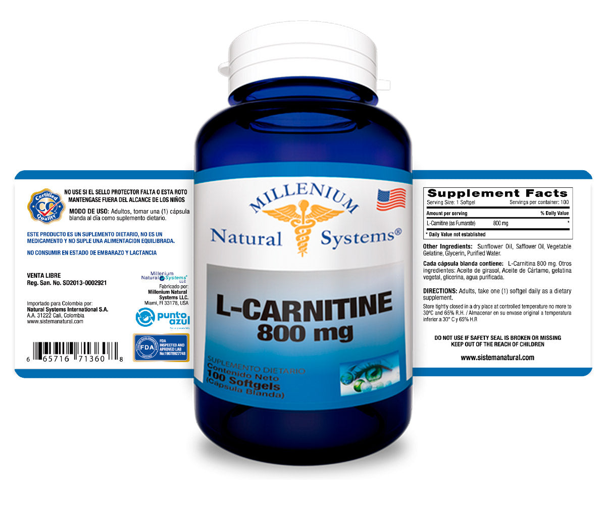 L-Carnitine 800 mg x 100 Softgels