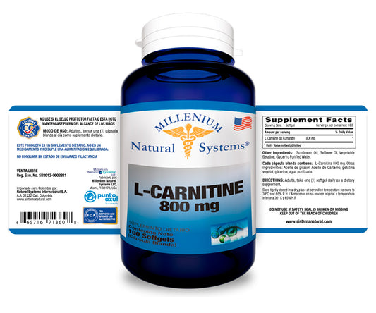 L-Carnitine 800 mg x 100 Softgels