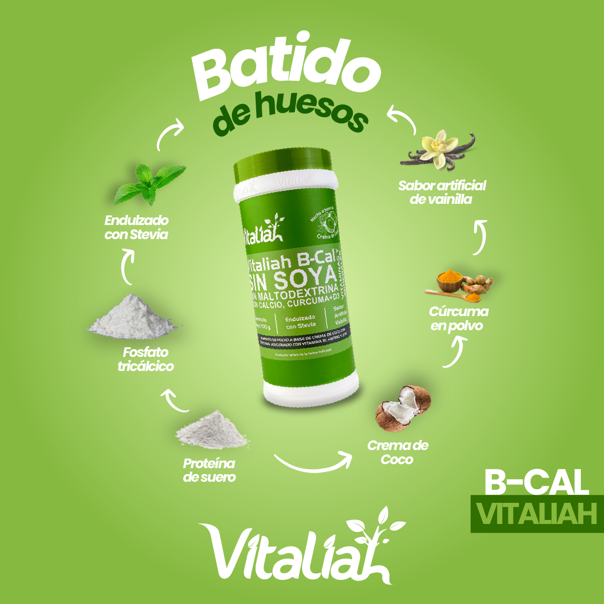 B-CAL - Batido Con Calcio Y Cúrcuma x 700g