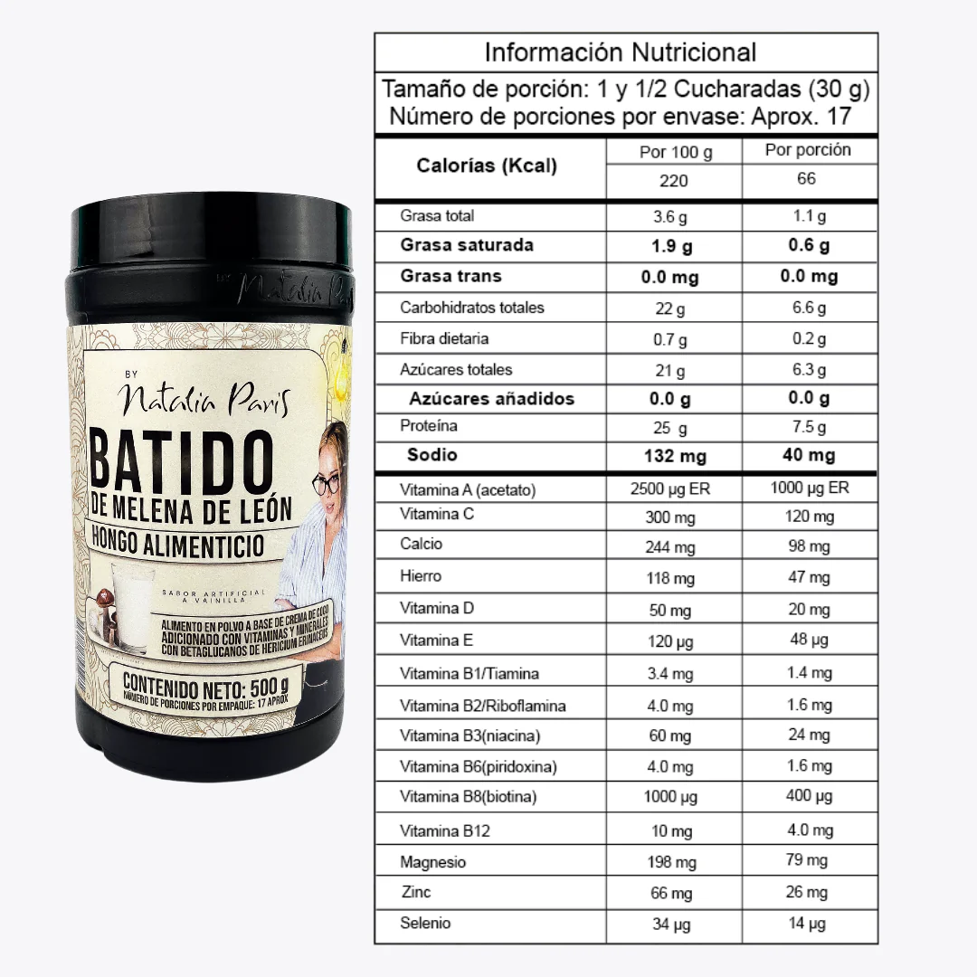Melena de Leon Batido x 500 g - By Natalia Paris