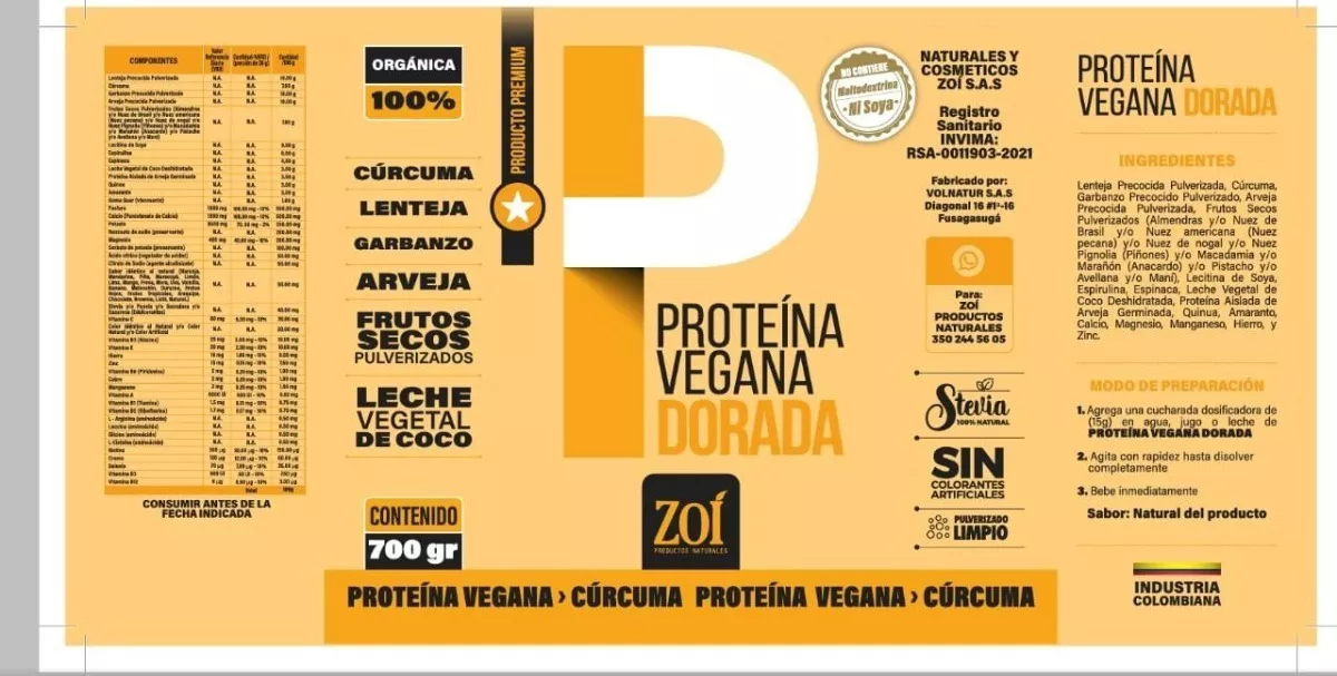 Proteína Vegana Orgánica ZOI