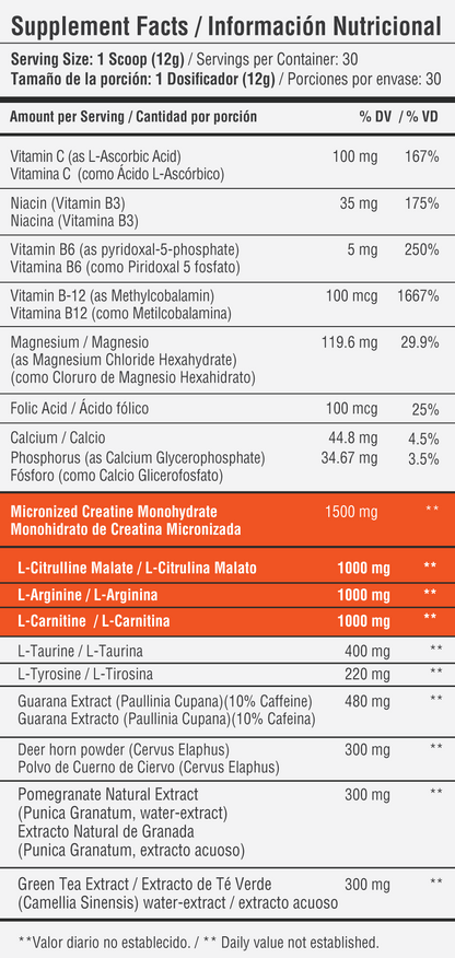 Nuclear Pre Entreno x 30 servicios