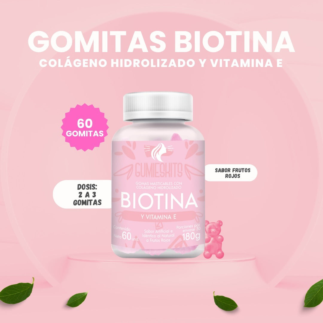 Gomitas con Biotina, Colágeno y Vitamina E x 60 Unids