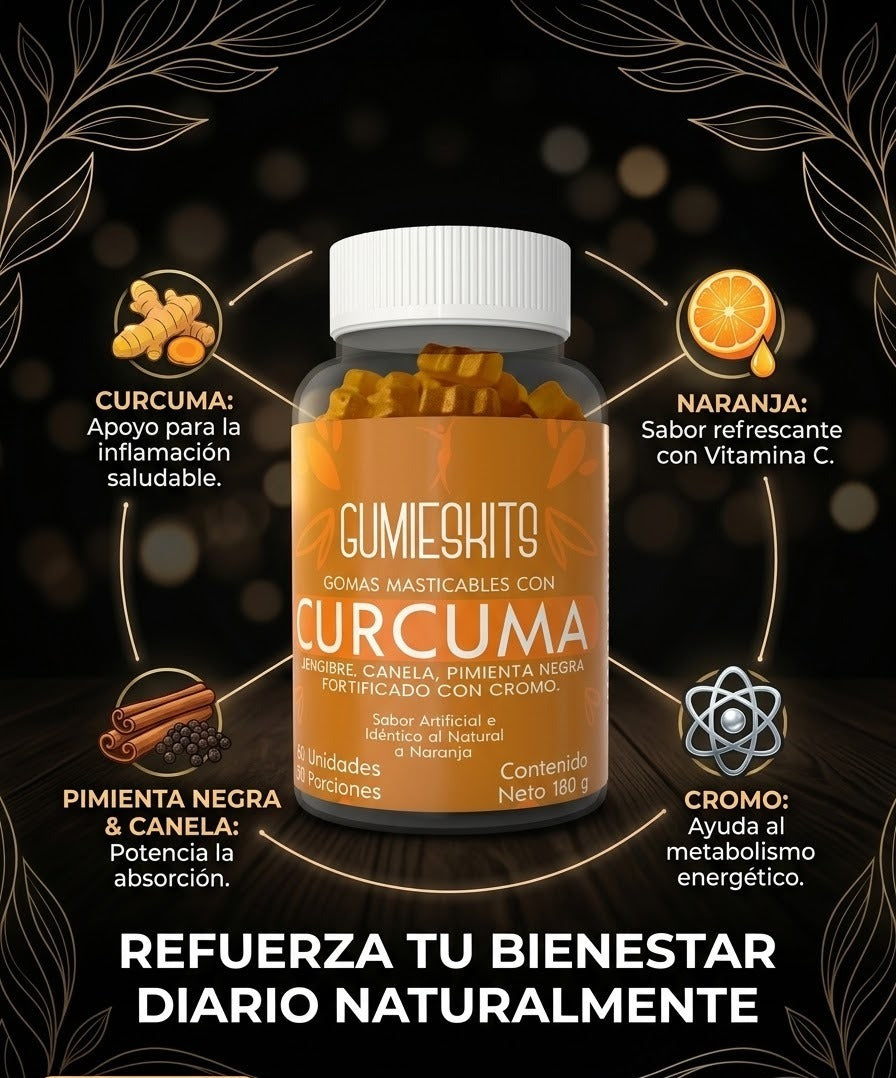 Gomitas con Cúrcuma, Jengibre y Pimienta