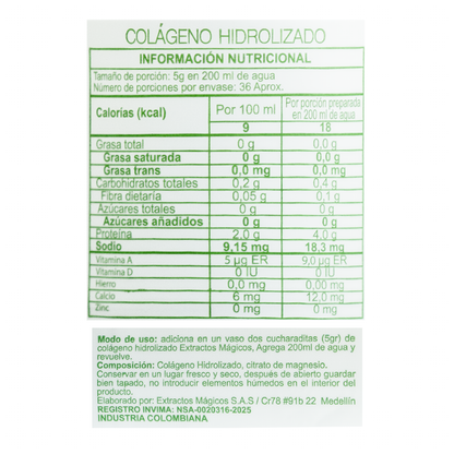Colágeno Hidrolizado con Citrato de Magnesio